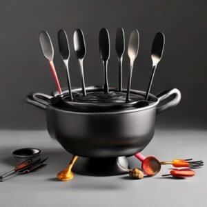 cast iron fondue set