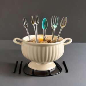 ceramic chocolate fondue set