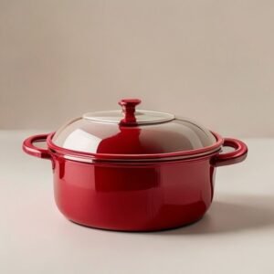 enameled 6 quart dutch oven crimson red