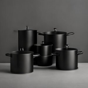 rivn co 8 piece matte black minimalist set